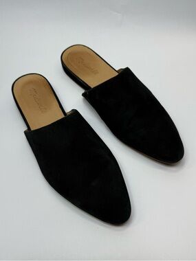 Madewell Black Suede Pointed Backless Mules